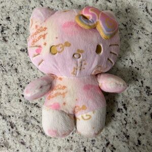 50th anniversary Hello Kitty Pastel Pink Plush with Gold Heart Accents